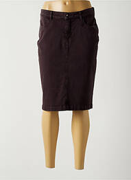 Jupe mi-longue coupe droite marron GUY DUBOUIS femme
