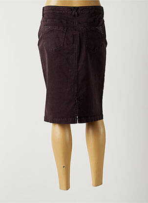 Jupe mi-longue coupe droite marron GUY DUBOUIS femme