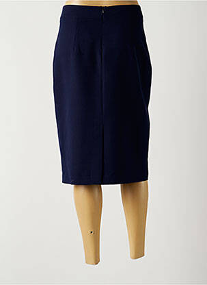 Jupe mi-longue stretch bleu GUY DUBOUIS femme