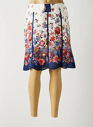 Jupe mi-longue taille normale bleu GUY DUBOUIS femme