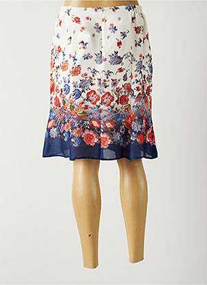 Jupe mi-longue taille normale bleu GUY DUBOUIS femme