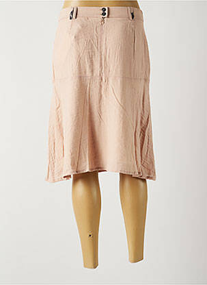 Jupe mi-longue taille normale rose GUY DUBOUIS femme