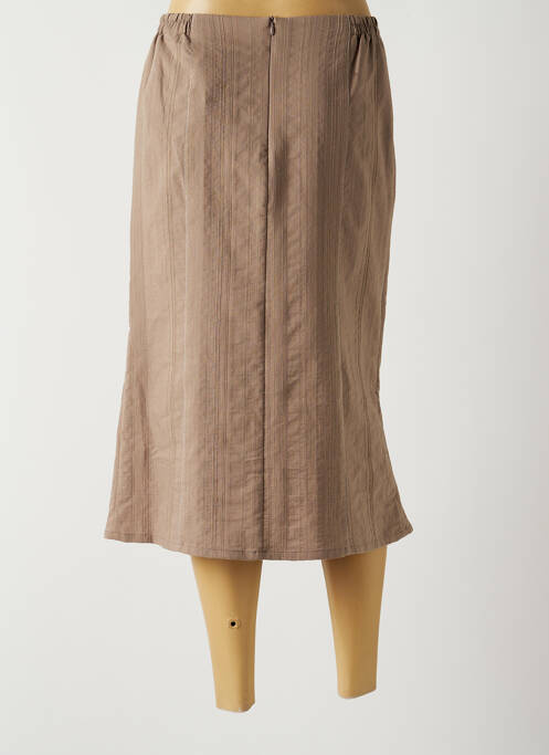 Jupe mi-longue marron GUY DUBOUIS pour femme