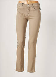 Pantalon slim broderie rivets taille normale beige ANNA MONTANA femme