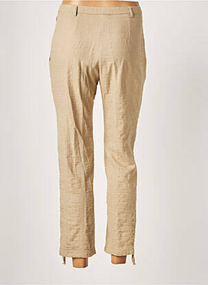 Pantalon 7/8 fermeture zippée sous rabat boutonné taille normale beige GUY DUBOUIS femme
