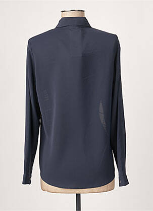 Chemisier tissage crêpe manches longues bleu GUY DUBOUIS femme