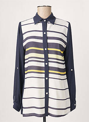 Chemisier coupe fluide manches longues bleu GUY DUBOUIS femme