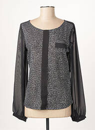 Blouse imprimé fantaisie manches longues noir GUY DUBOUIS femme