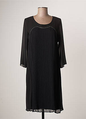 Robe mi-longue coupe fluide manches 3/4 noir GUY DUBOUIS femme
