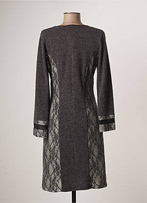 Robe pull coupe droite manches longues gris GUY DUBOUIS femme