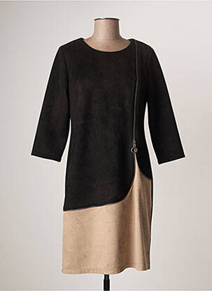 Robe courte manches 3/4 manches 3/4 noir GUY DUBOUIS femme
