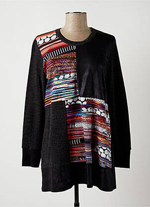 Pull tunique col rond manches longues gris GUY DUBOUIS femme
