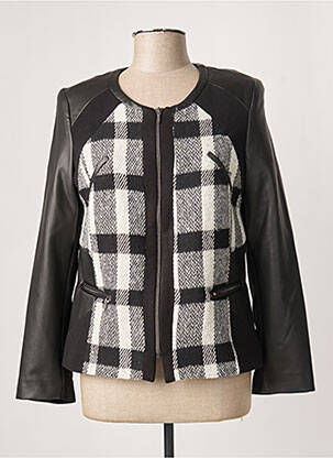 Veste simili cuir epaulette noir MERI & ESCA femme