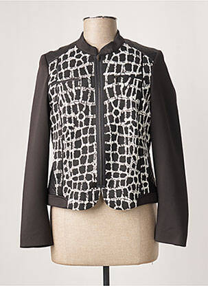 Veste casual col rond noir GUY DUBOUIS femme