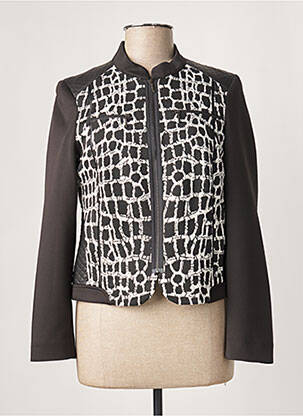 Veste casual col rond noir GUY DUBOUIS femme
