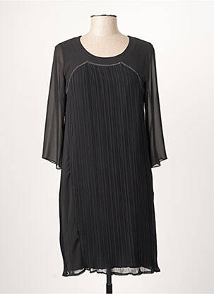 Robe mi-longue coupe fluide manches 3/4 noir GUY DUBOUIS femme