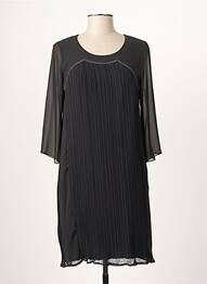 Robe mi-longue coupe fluide manches 3/4 noir GUY DUBOUIS femme