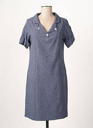 Robe mi-longue manches courtes manches courtes bleu GUY DUBOUIS femme