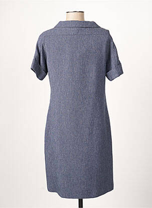 Robe mi-longue manches courtes manches courtes bleu GUY DUBOUIS femme