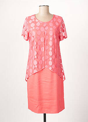 Robe mi-longue manches courtes manches courtes rose GUY DUBOUIS femme