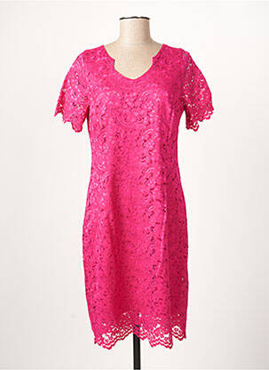 Robe mi-longue manches courtes manches courtes rose GUY DUBOUIS femme