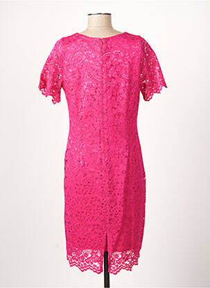 Robe mi-longue manches courtes manches courtes rose GUY DUBOUIS femme