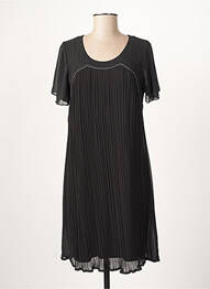 Robe mi-longue coupe fluide manches courtes noir GUY DUBOUIS femme