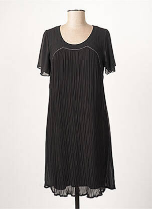 Robe mi-longue manches courtes manches courtes noir GUY DUBOUIS femme