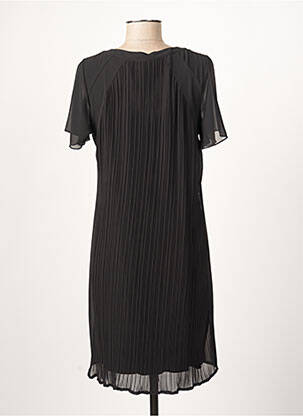 Robe mi-longue coupe fluide manches courtes noir GUY DUBOUIS femme