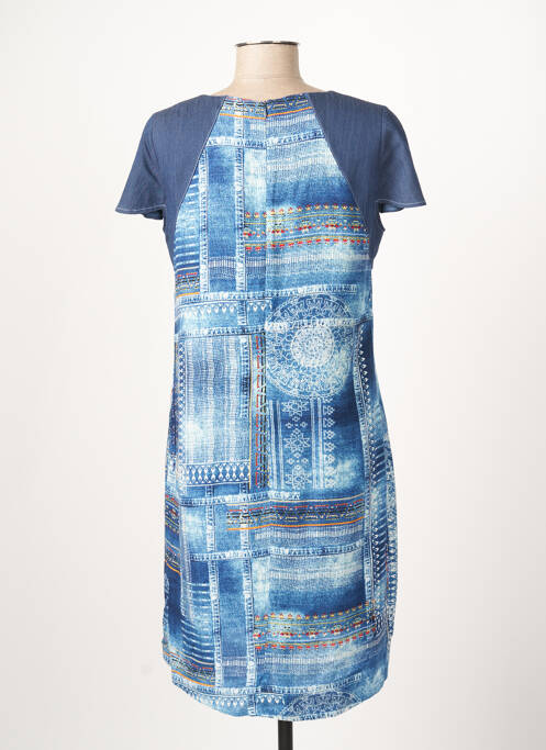 Robe mi-longue bleu GUY DUBOUIS femme