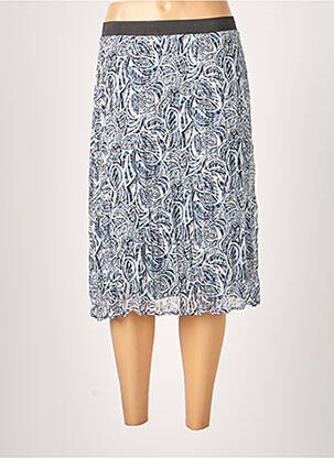 Jupe mi-longue taille normale bleu GUY DUBOUIS femme
