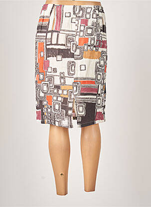 Jupe mi-longue coupe droite beige GUY DUBOUIS femme