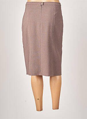 Jupe mi-longue taille à pinces marron GUY DUBOUIS femme
