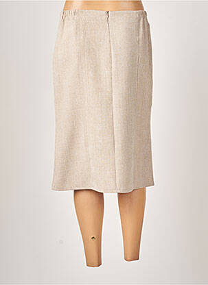 Jupe mi-longue coupe droite beige GUY DUBOUIS femme