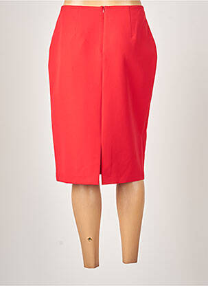 Jupe mi-longue taille à pinces rouge GUY DUBOUIS femme