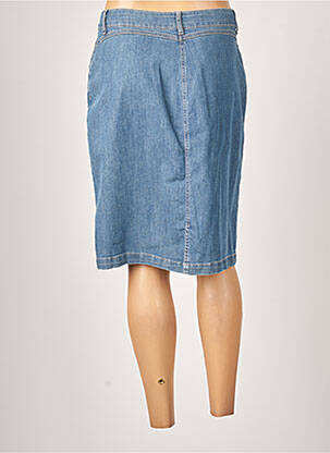 Jupe mi-longue coupe droite bleu GUY DUBOUIS femme