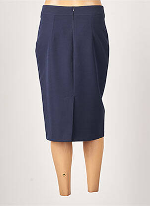 Jupe mi-longue stretch bleu GUY DUBOUIS femme