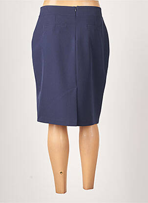 Jupe mi-longue coupe droite bleu GUY DUBOUIS femme