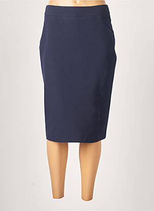 Jupe mi-longue stretch bleu GUY DUBOUIS femme