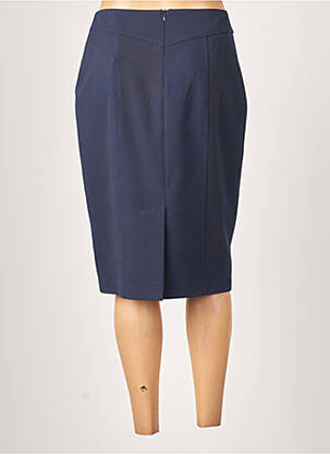 Jupe mi-longue stretch bleu GUY DUBOUIS femme