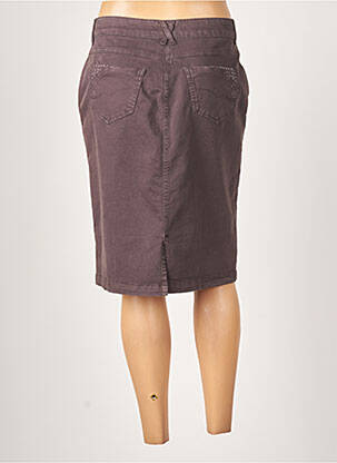Jupe mi-longue coupe droite marron GUY DUBOUIS femme
