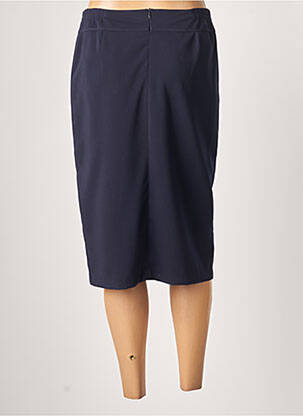 Jupe mi-longue stretch bleu GUY DUBOUIS femme
