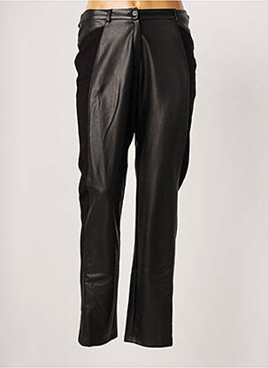 Pantalon droit fermeture zippée sous rabat boutonné taille normale noir MERI & ESCA femme