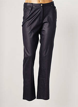 Pantalon droit stretch taille normale bleu GUY DUBOUIS femme