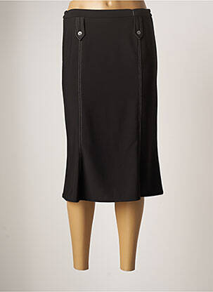 Jupe mi-longue stretch noir GUY DUBOUIS femme