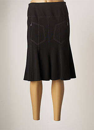Jupe mi-longue stretch noir GUY DUBOUIS femme