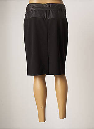 Jupe mi-longue fermeture zippée au dos noir GUY DUBOUIS femme