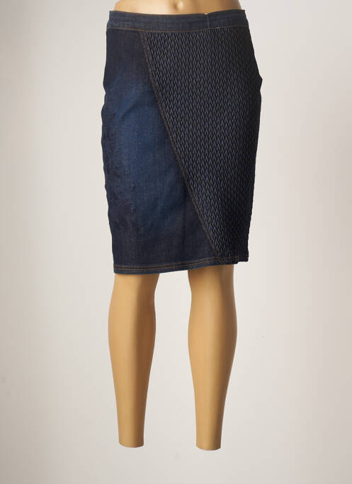 Jupe mi-longue taille normale bleu GUY DUBOUIS femme