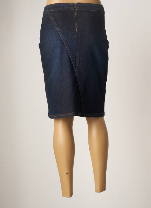 Jupe mi-longue taille normale bleu GUY DUBOUIS femme
