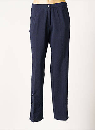 Pantalon droit stretch taille haute bleu GUY DUBOUIS femme
